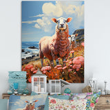 Coastal Pink Lamb - Sheep Bedroom Wall Art