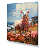Coastal Pink Lamb - Sheep Bedroom Wall Art