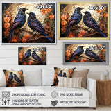 Crow Enchanted Monarchs - Crow Canvas Wall Art