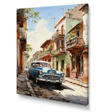 Turquoise Cuba Classic Cars - Classic Cars Canvas Wall Art
