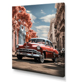 Coral Classic Cuban Car - Classic Cars Canvas Wall Art