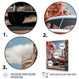 Coral Classic Cuban Car - Classic Cars Canvas Wall Art