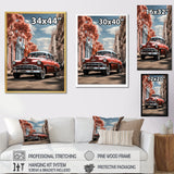 Coral Classic Cuban Car - Classic Cars Canvas Wall Art