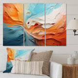 Teal Orange Bold Abstract Flow Collage I - Multi-Panels