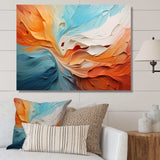 Teal Orange Bold Abstract Flow Collage I - Abstract Canvas Wall Art