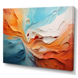 Teal Orange Bold Abstract Flow Collage I - Abstract Canvas Wall Art