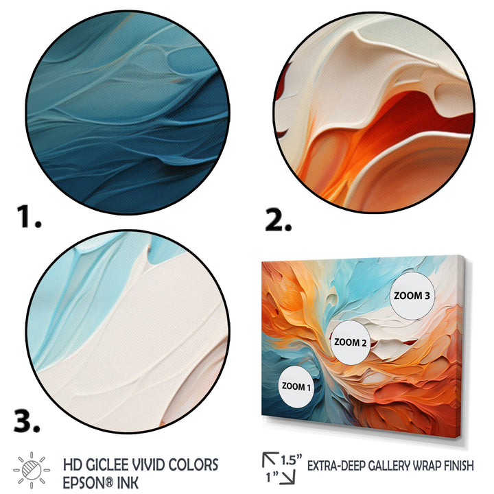Teal Orange Bold Abstract Flow Collage I - Multi-Panels
