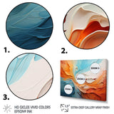 Teal Orange Bold Abstract Flow Collage I - Abstract Canvas Wall Art