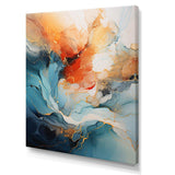 Teal Orange Bold Abstract Flow Collage II - Abstract Canvas Wall Art