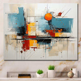 Teal Orange Bold Flow Collage - Abstract Canvas Wall Art