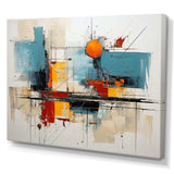 Teal Orange Bold Flow Collage - Abstract Canvas Wall Art