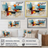 Teal Orange Bold Flow Collage - Abstract Canvas Wall Art