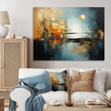 Teal Orange Bold Energy I - Abstract Canvas Wall Art