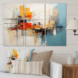 Teal Orange Bold Energy IV - 3-Piece Canvas Wall Art