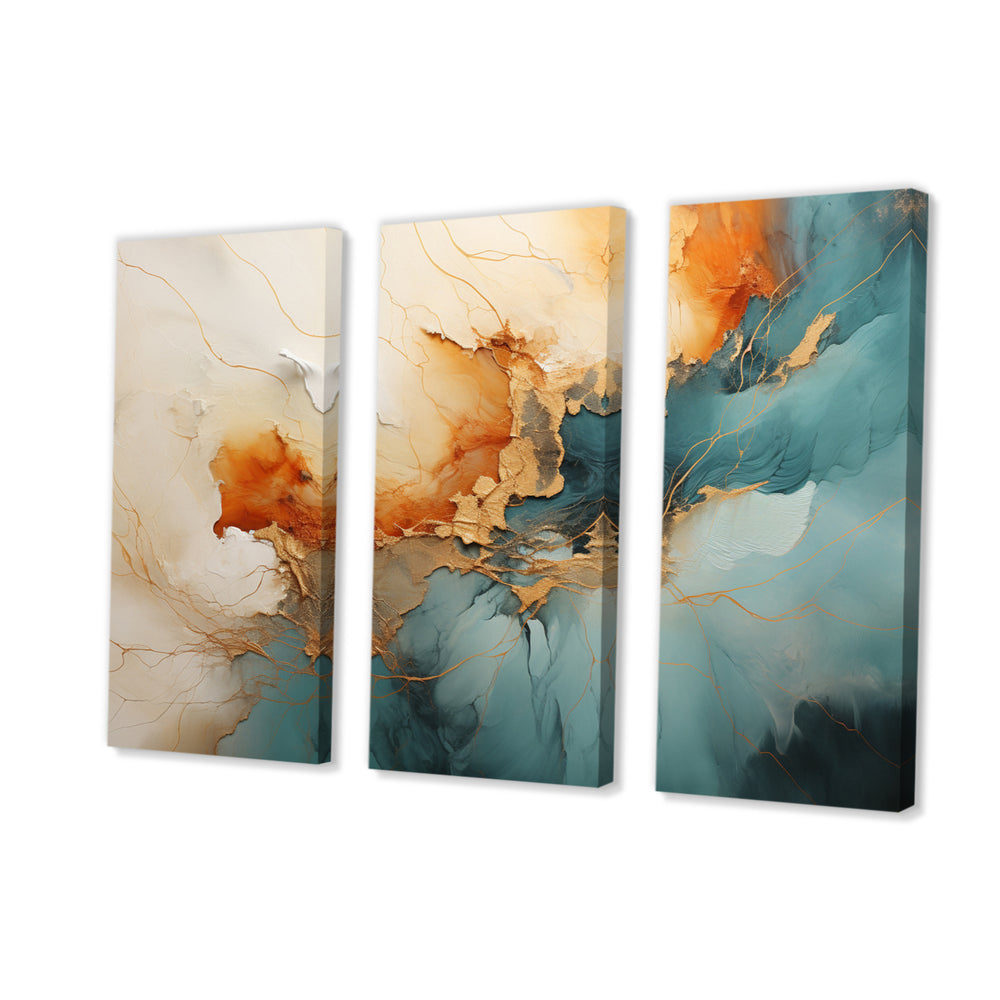 Teal Orange Bold Energy V - Multi-Panels
