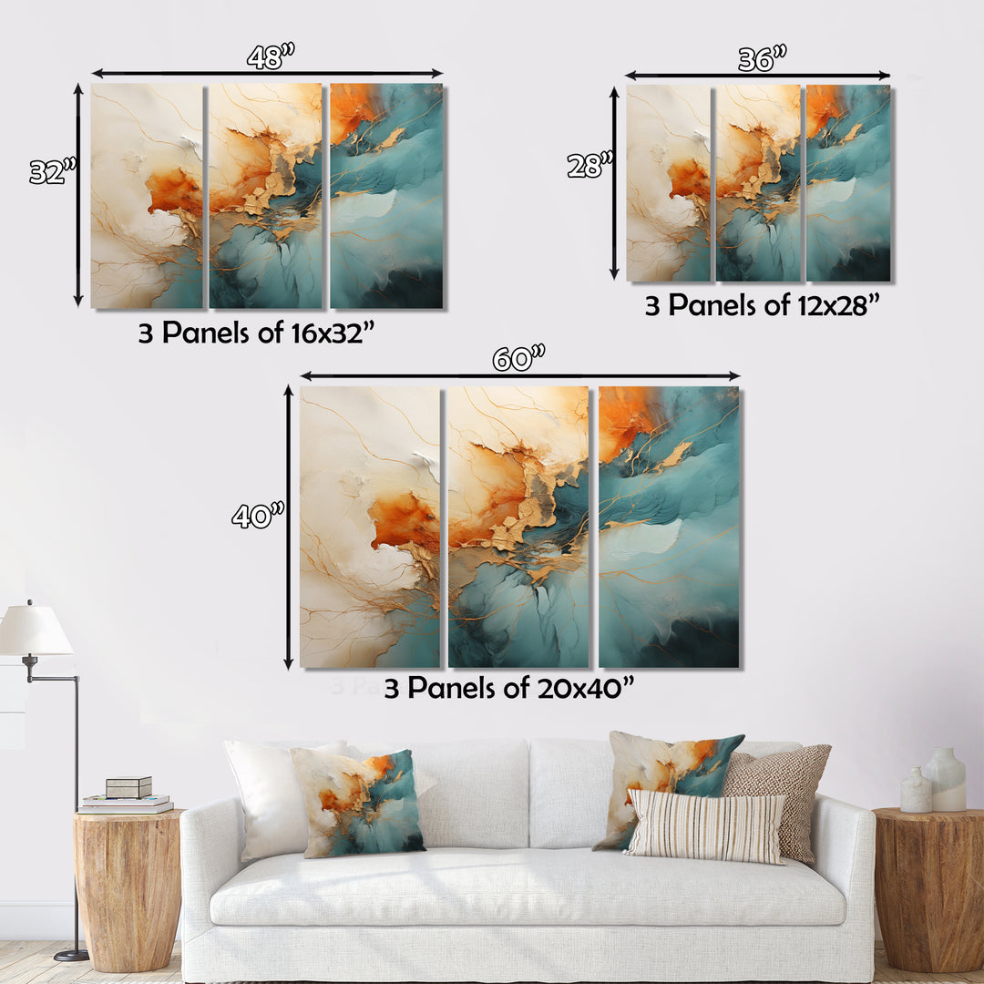 Teal Orange Bold Energy V - Multi-Panels