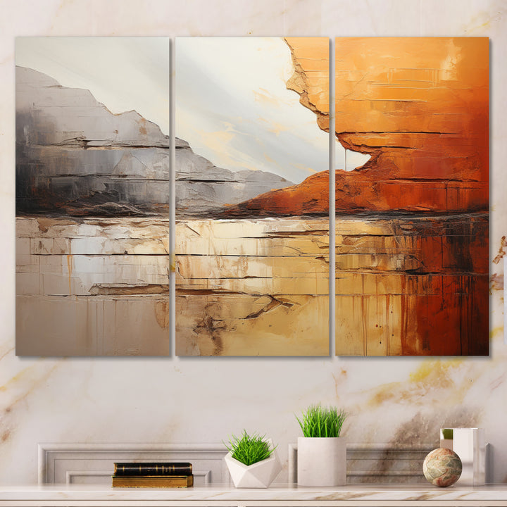 Grey Orange Grey And Orange Geological Wonders - Multi-Panels
