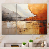Grey Orange Grey And Orange Geological Wonders - Split Panel Canvas Art
