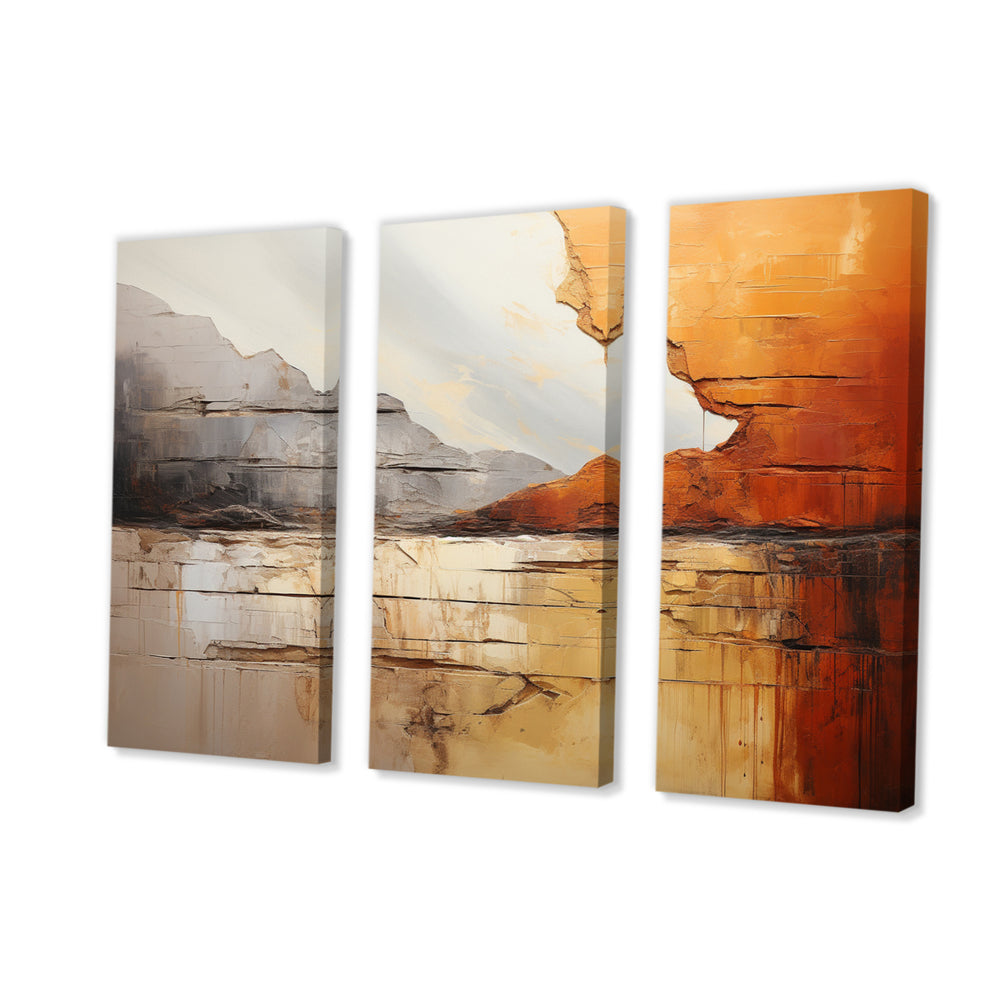 Grey Orange Grey And Orange Geological Wonders - Multi-Panels