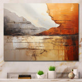 Grey Orange Grey And Orange Geological Wonders - Abstract Canvas Wall Art