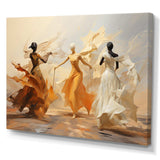 Yellow And White Dance Woman Ensemble I - Fashion Canvas Wall Art