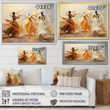 Yellow And White Dance Woman Ensemble I - Fashion Canvas Wall Art