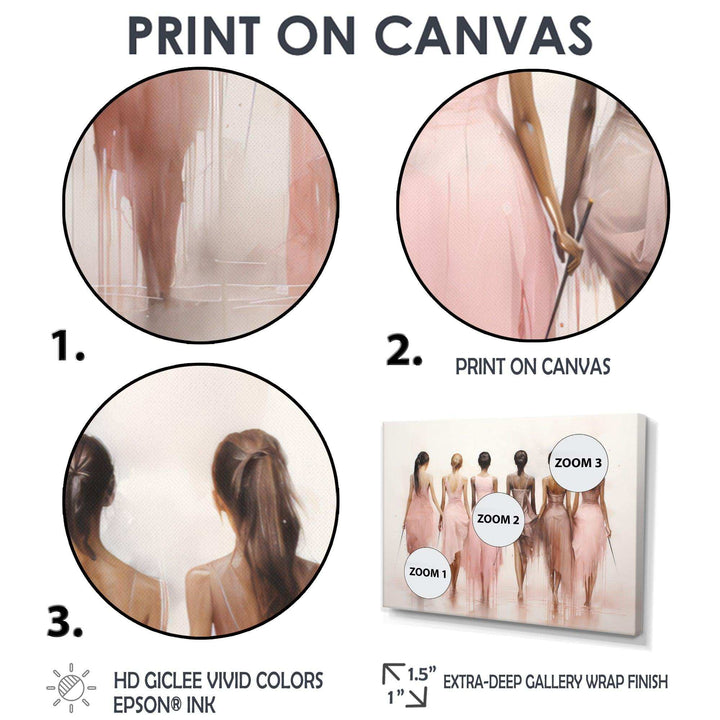 Pink Dance Quiet Ensemble - Fashion Canvas Wall Art
