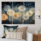 White Teal Dandelion Symphony II - Multi-Panels
