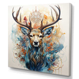 Deer Abstracted Antlers - Animals Canvas Wall Art