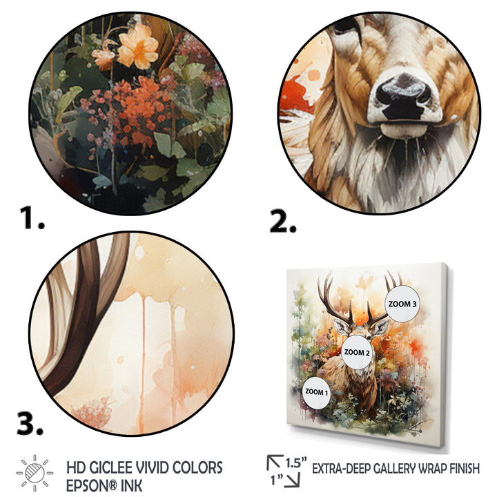 Deer Abstracted Nature - Deer Wall Art Prints