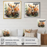 Deer Abstracted Nature - Deer Wall Art Prints