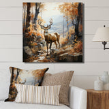 Deer Autumn Serenade - Brown Deer Wall Art