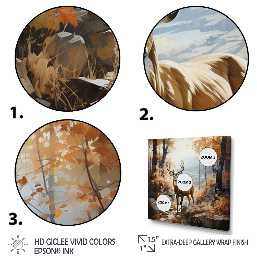 Deer Autumn Serenade - Brown Deer Wall Art
