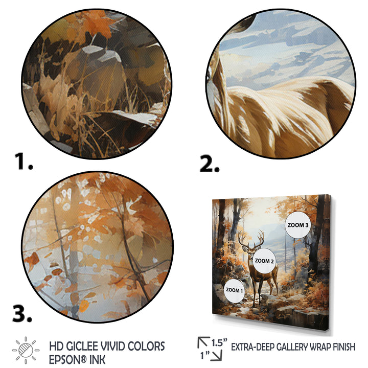 Deer Autumn Serenade - Brown Deer Wall Art