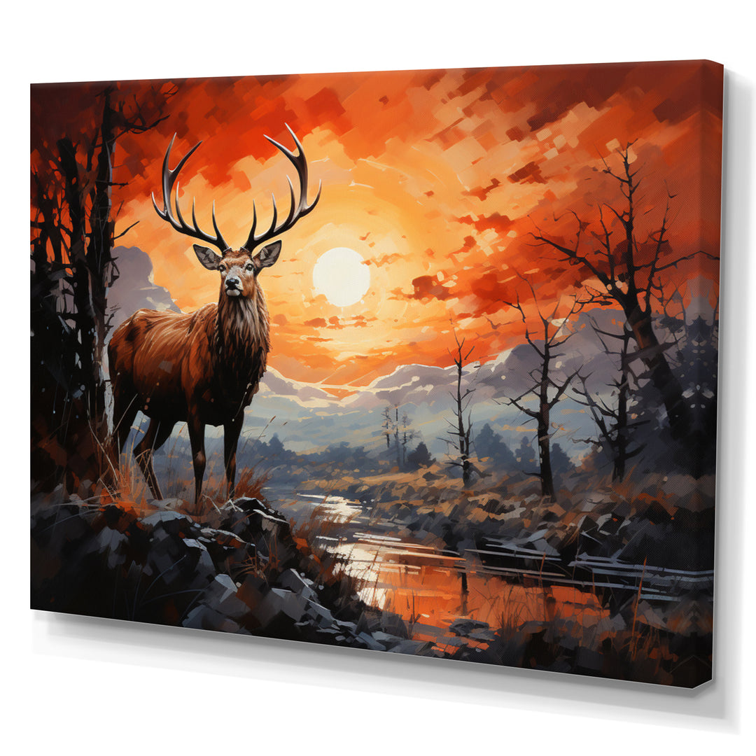 Deer Bold Silhouette - Brown Deer Wall Art