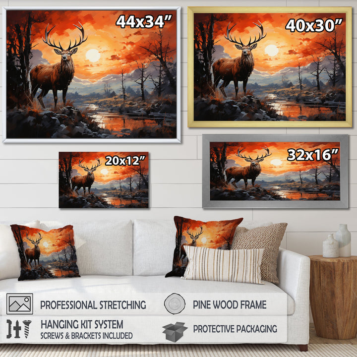 Deer Bold Silhouette - Brown Deer Wall Art