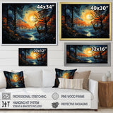 Deer Celestial Symphony - Deer Framed Canvas Art