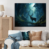 Deer Dancing Shadows - Deer Large Canvas Wall Art