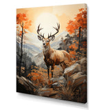 Deers Brown Landscape - Deer Living Room Wall Art