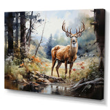 Deer Graceful Grazing - Animals Canvas Wall Art