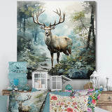 Deer Harmonious Encounter - Deer Large Canvas Wall Art