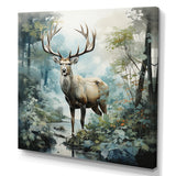 Deer Harmonious Encounter - Deer Large Canvas Wall Art
