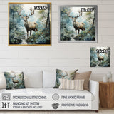 Deer Harmonious Encounter - Deer Large Canvas Wall Art