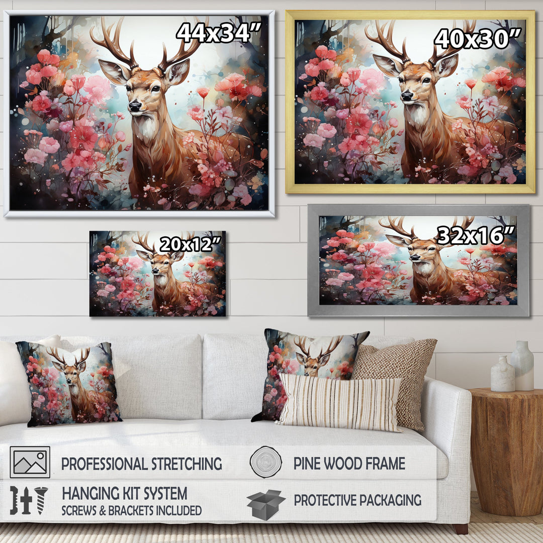 Deer Mystical Forest - Deer Living Room Wall Art