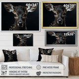 Black And White Deer Portrait - Animals Canvas Wall Art