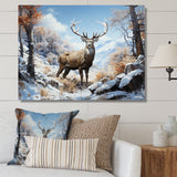 Deer Winters Elegance - Brown Deer Wall Art
