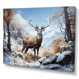 Deer Winters Elegance - Brown Deer Wall Art