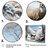 Deer Winters Elegance - Brown Deer Wall Art