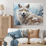 Wolf Winters Embrace - Deer Framed Canvas Art