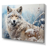 Wolf Winters Embrace - Deer Framed Canvas Art